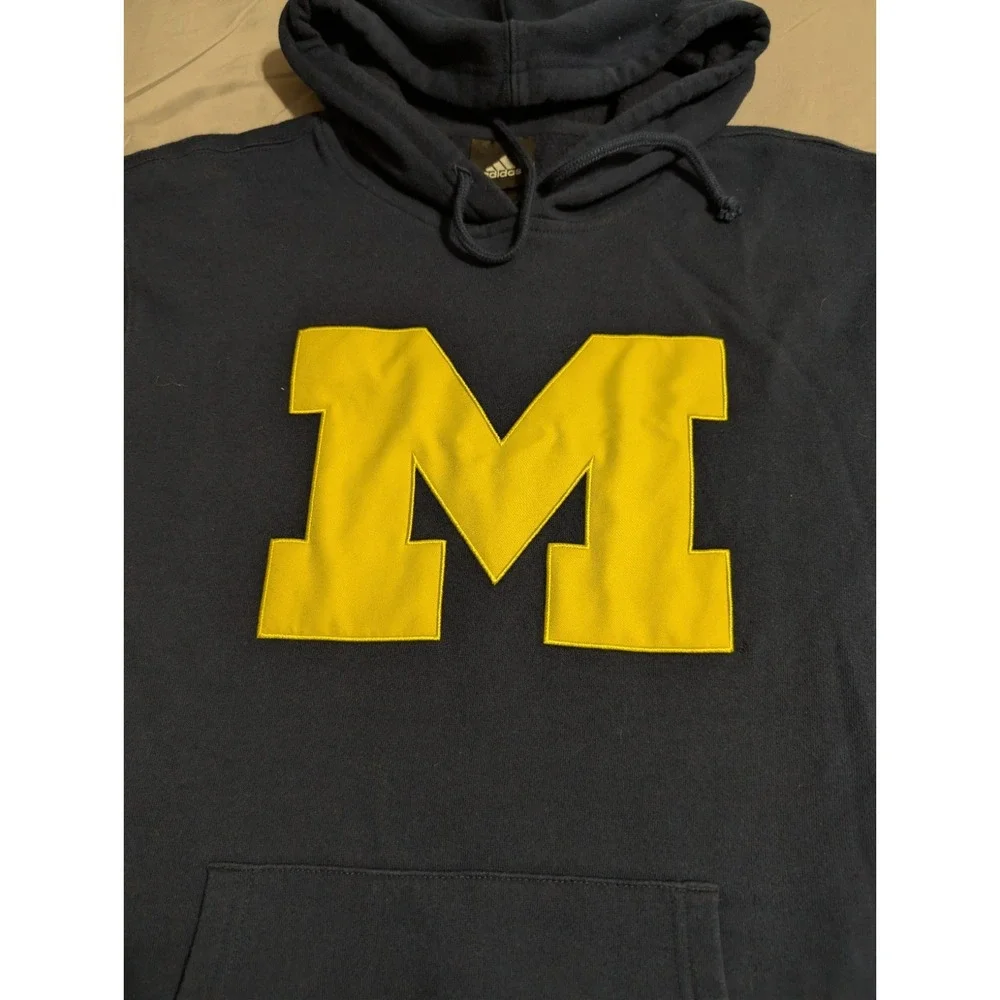 Adidas‎ Michigan Wolverines Hoodie Navy Yellow Pullover Sweatshirt Small